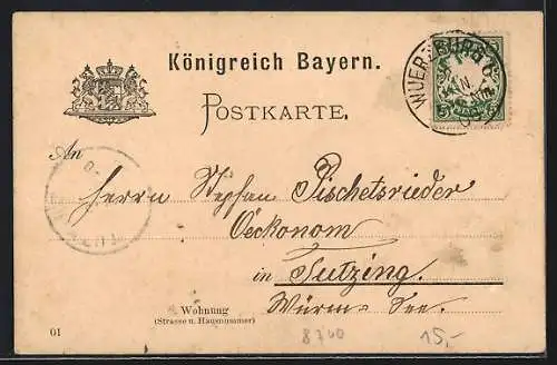 AK Würzburg, Ortspartie mit Denkmal, Papierkunst