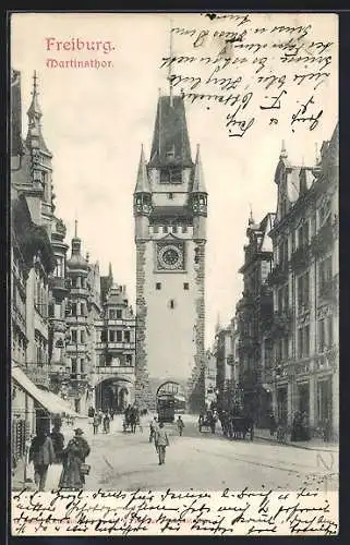 AK Freiburg / Breisgau, Blick zum Martinsthor