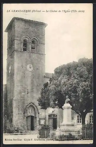 AK Le Grand-Serre, Le Clocher de l`Église, XIIe siècle