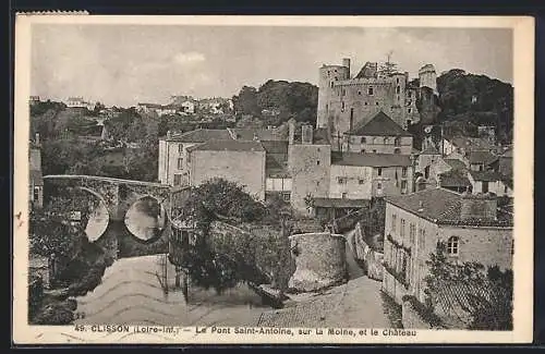 AK Clisson, Le Pont Saint-Antoine sur la Moine et le château