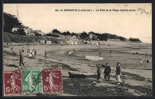 AK La Bernerie, Le Port et la Plage Sainte-Anne