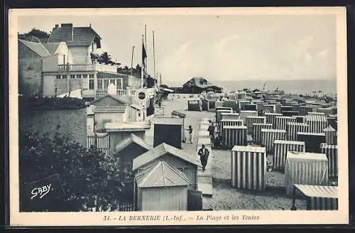 AK La Bernerie, La Plage et les Tentes