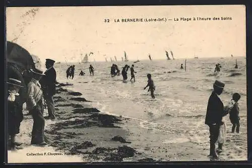 AK La Bernerie, La Plage à l`heure des bains