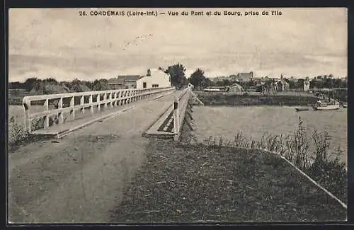 AK Cordemais, Vue du Pont et du Bourg, prise de l`île