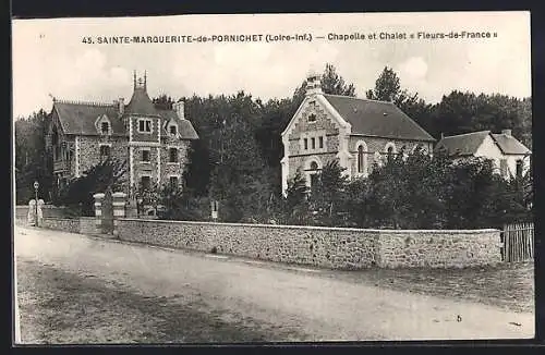 AK Sainte-Marguerite-de-Pornichet, Chapelle et Chalet Fleurs-de-France