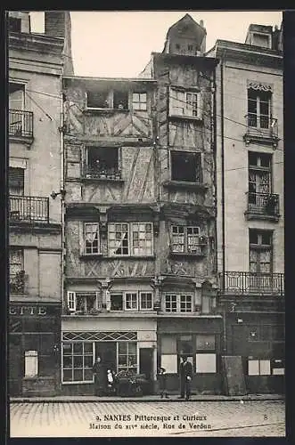 AK Nantes, Maison du xive siècle, Rue de Verdun