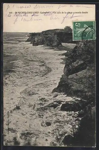 AK Saint-Michel-Chef-Chef, Un coin de la plage à marée haute