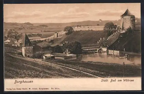 AK Burghausen / Ach, Städt. Bad am Wöhrsee