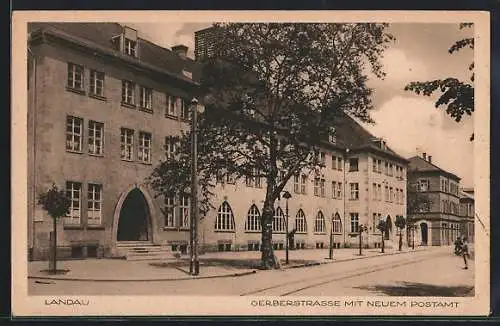 AK Landau / Pfalz, Gerberstrasse mit neuem Postamt