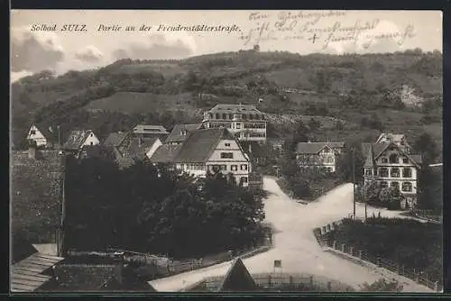 AK Sulz / Neckar, Freudenstädterstrasse mit Fachwerkhaus