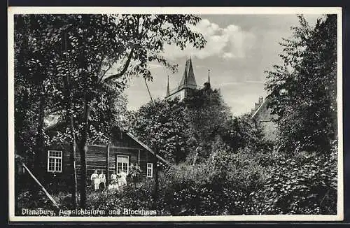 AK Dianaburg, Aussichtsturm und Blockhaus