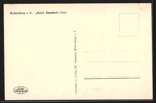 AK Rothenburg o. T., Hotel Eisenhut, Diele