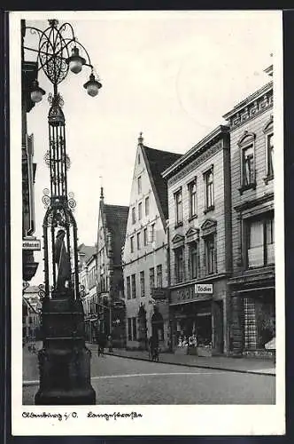 AK Oldenburg i. O., Langestrasse mit Geschäften