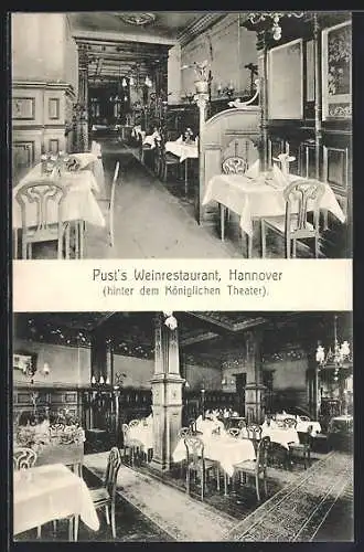 AK Hannover, Pust`s Weinrestaurant Innenansichten