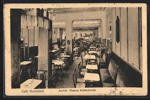 AK Hannover, Café Reichshof, Ansicht Eingang Bahnhofstrasse