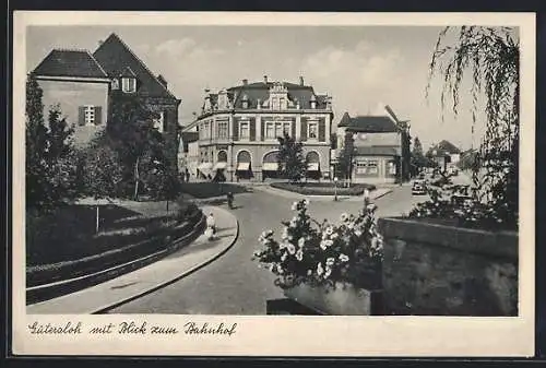 AK Gütersloh, Blick zum Bahnhof