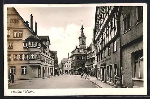 AK Aalen /Württ., Marktstrasse mit Geschäften