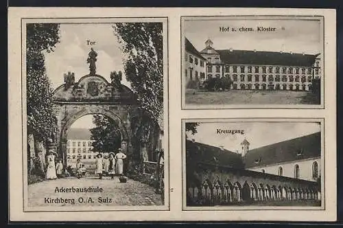 AK Sulz / Neckar, Ackerbauschule Kirchberg, Hof u. chem. Kloster, Kreuzgang