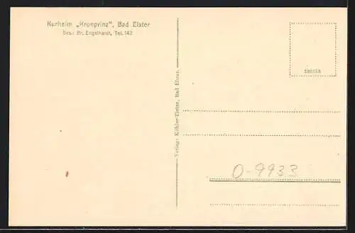 AK Bad Elster, Kurheim Kronprinz von Br. Engelhardt