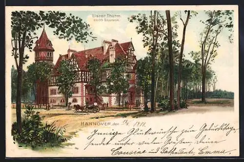 Lithographie Hannover, Gasthaus Lister Thurm