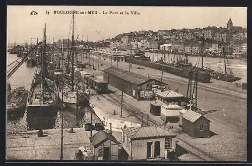 AK Boulogne-sur-Mer, Le Port et la Ville