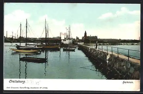 AK Trelleborg, Hamnen, Hafen mit verschiedenen Booten