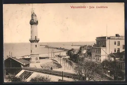 AK Warnemünde, Beim Leuchtturm