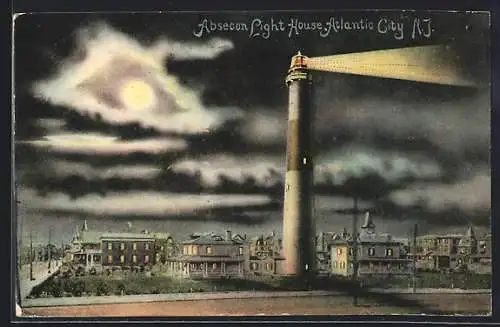 AK Atlantic City, NJ, Absecon Light House at night