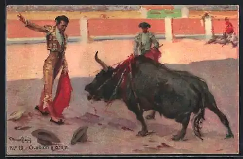 Künstler-AK Ovación y oreja, Stierkampf, Matador, Torero