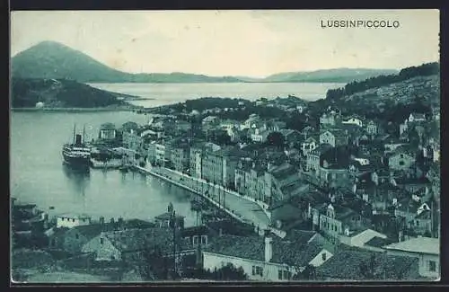 AK Lussinpiccolo, Teilansicht aus der Vogelschau