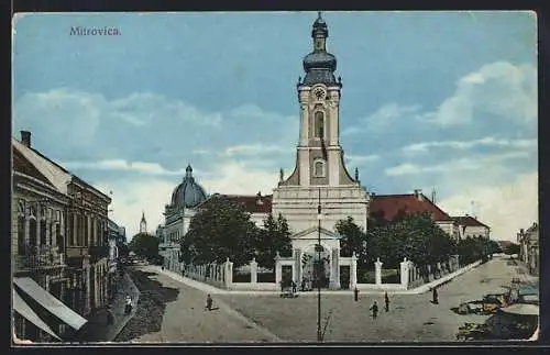 AK Mitrovica, Strassenpartie mit Kirche