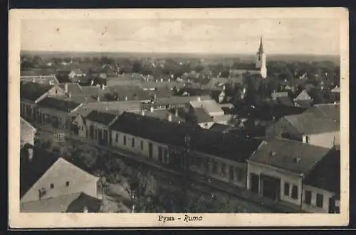 AK Ruma, Blick über die Stadt zur Kirche