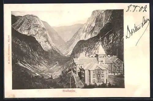 AK Stalheim, Hotel mit Blick in die Berge