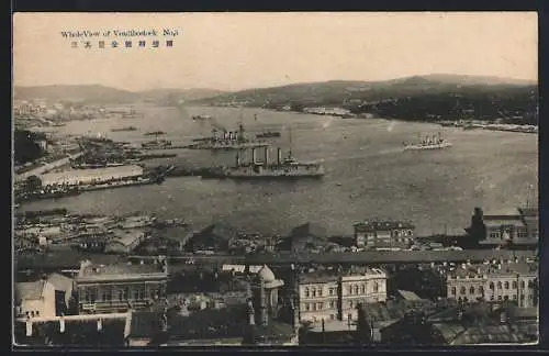 AK Vladivostok, Stadtansicht mit Hafen