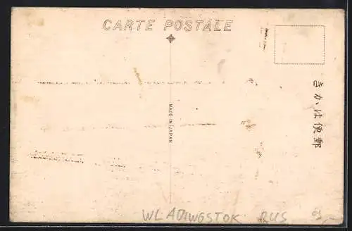 AK Wladiwostok, Strassenpartie und Hafen aus der Vogelschau
