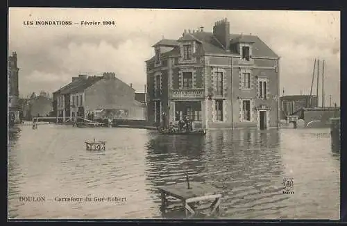 AK Doulon, Les Inondations, Février 1904