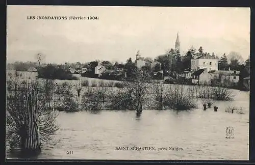 AK Saint-Sébastien, Les Inondations, Fevrier 1904