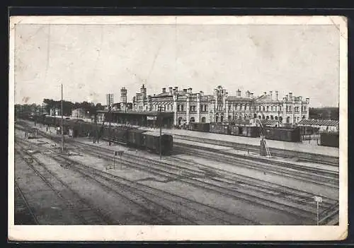 AK Brest-Litowsk, Bahnhof mit Zug