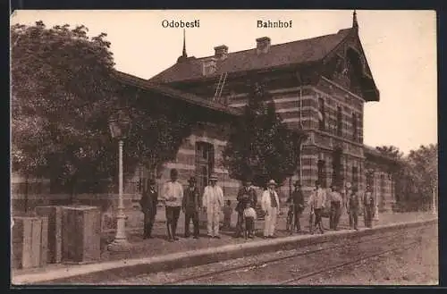 AK Odobesti, Bahnhof von der Gleisseite