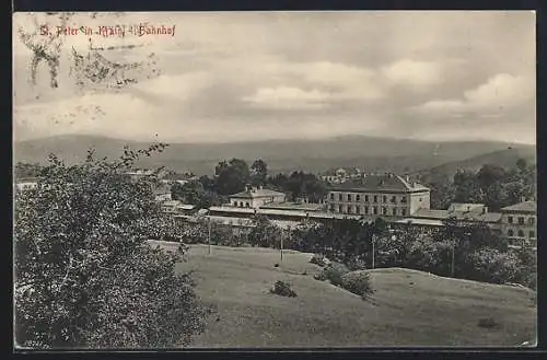 AK St. Peter in Krain, Blick nach dem Bahnhof