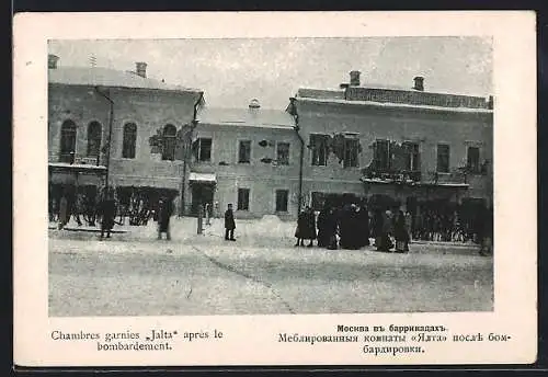 AK Moskau / Moscou, Revolution 1905, Chambres garnies Jalta après le bombardement