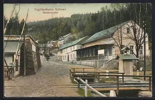 AK Rentzschmühle /Vogtländische Schweiz, Strassenpartie mit Gasthof Lochhaus