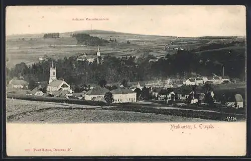 AK Neuhausen i. Erzgeb., Blick zum Schloss Purschenstein