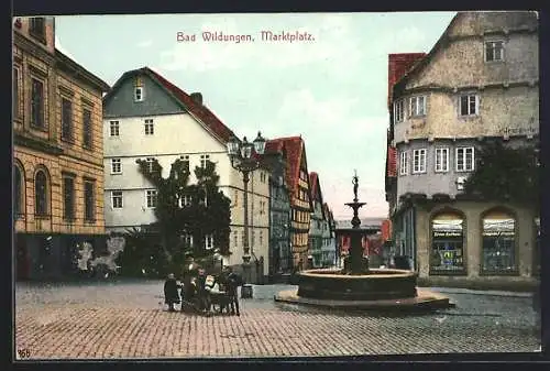 AK Bad Wildungen, Blick auf den Marktplatz