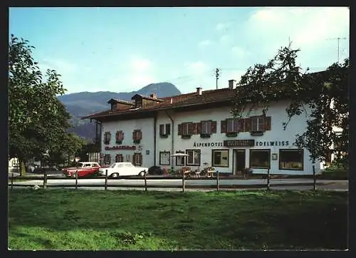 AK Ettenhausen / Chiemgau, Alpengasthof Edelweiss, Bes. Fam. Edgar Ludwig, Aussenansicht