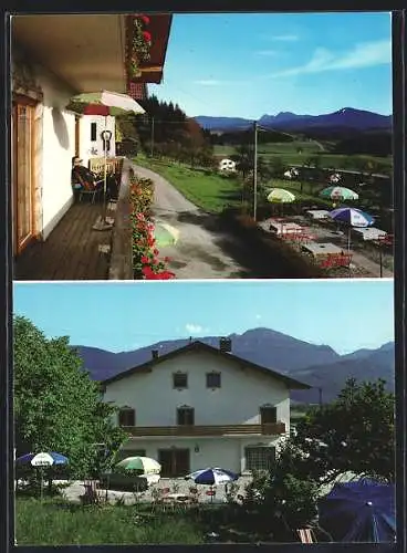 AK Holzhausen /Chiemgau, Gaststätte Alpenblick, Bes. Fam. Otto Böhm, Aussenansichten