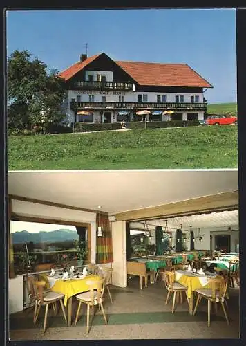 AK Pinswang / Chiemsee, Gaststätte-Cafe-Pension Berger mit Speiseraum