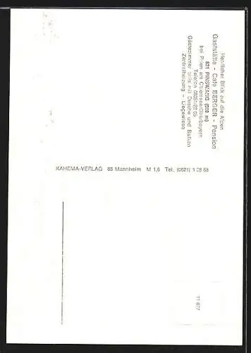 AK Pinswang / Chiemsee, Gaststätte-Cafe-Pension Berger mit Speiseraum