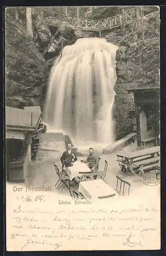 AK Rathen /Sächs. Schweiz, Gasthof am Amselfall