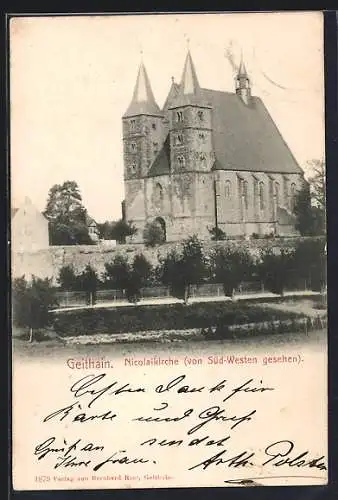 AK Geithain, Nicolaikirche von Süd-Westen gesehen